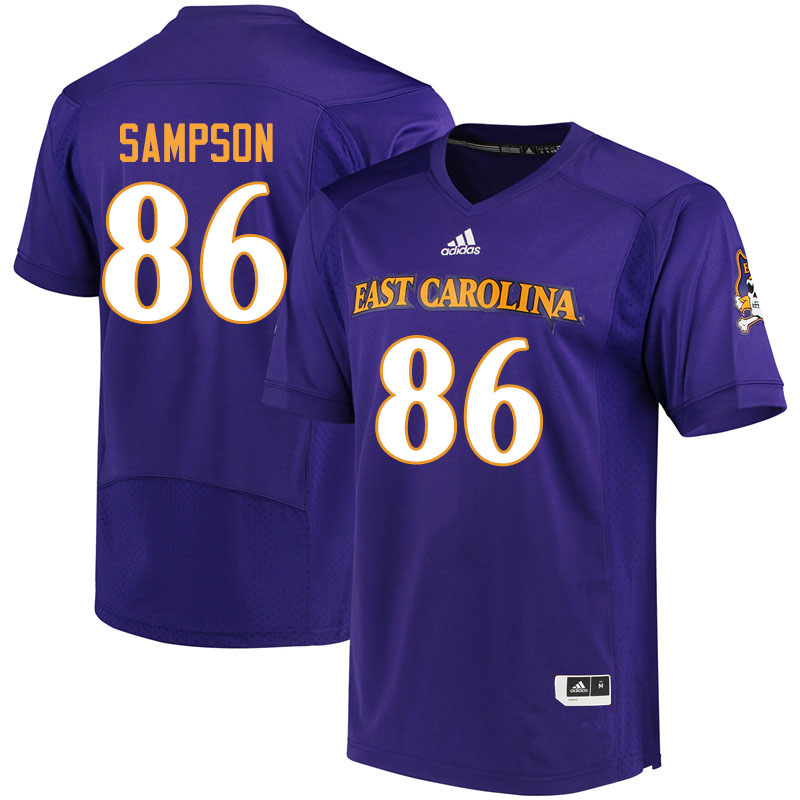 Men #86 Jaray Sampson ECU Pirates College Football Jerseys Sale-Purple